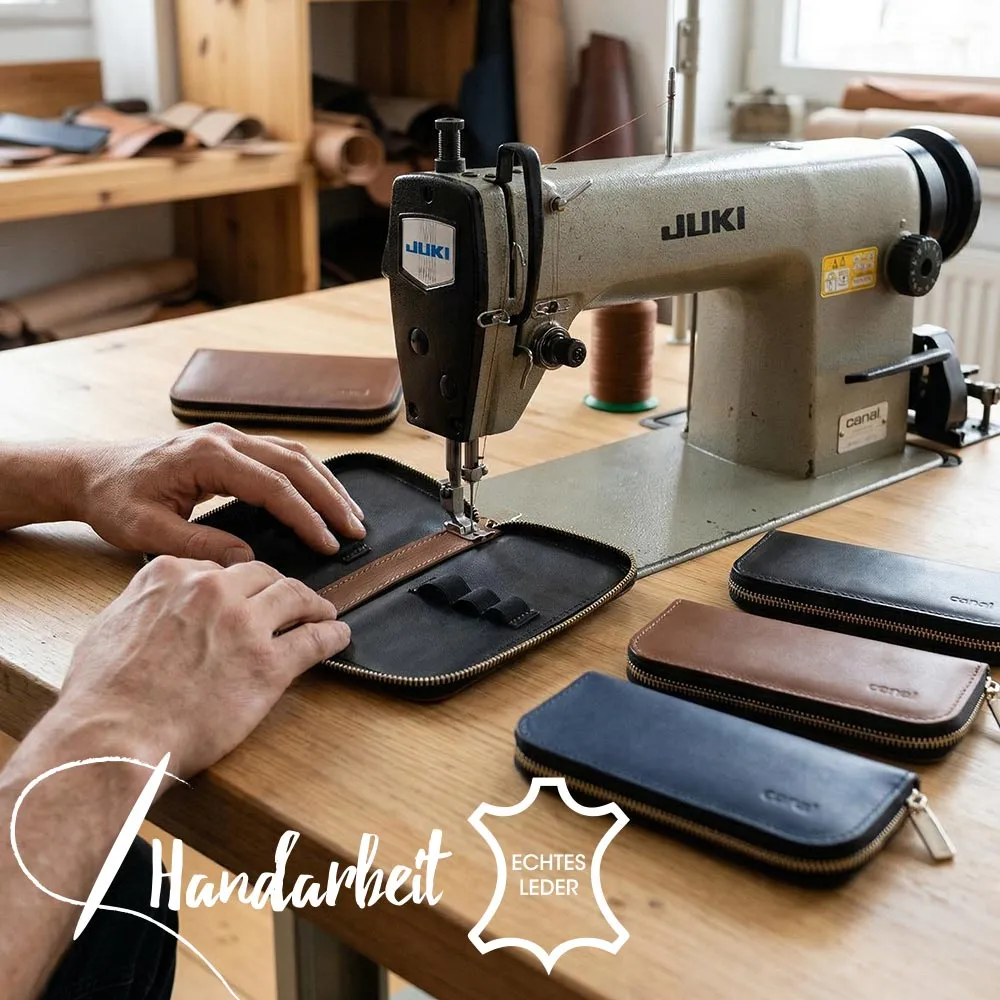 Canal 5383 Reise-Etui Leder schwarz leer 10 cm