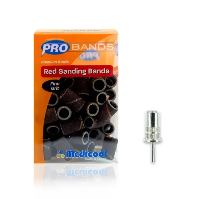Medicool Pro Bits Schleifbänder Rot Mandrel-Set Podologie