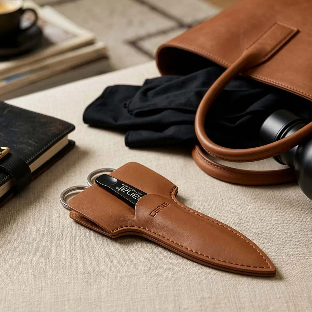 Canal Instrumente 5310 Scheren-Etui Leder Cognac 2-teilig