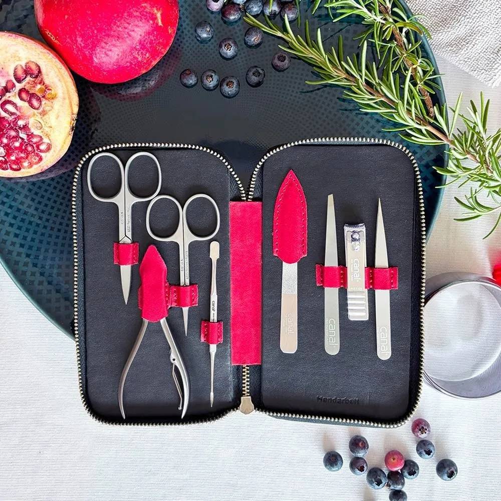 Canal Maniküre-Set Leder 8-teilig Schwarz Nappa