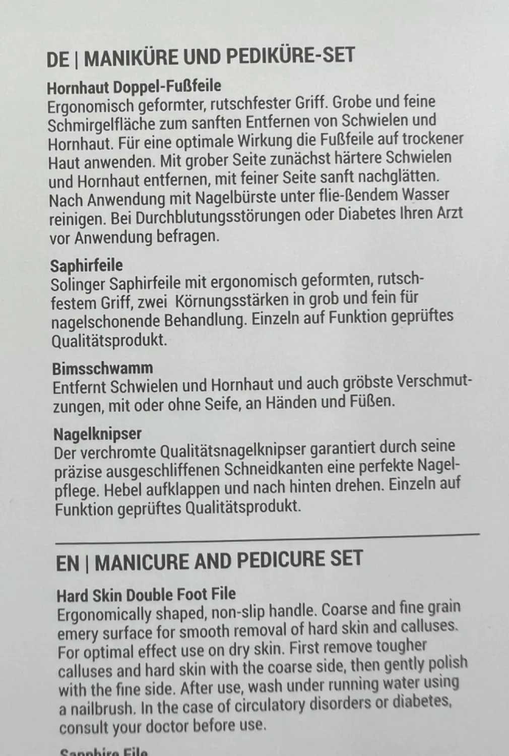 Titania Softtouch Maniküre Pediküre Set 4-teilig grau