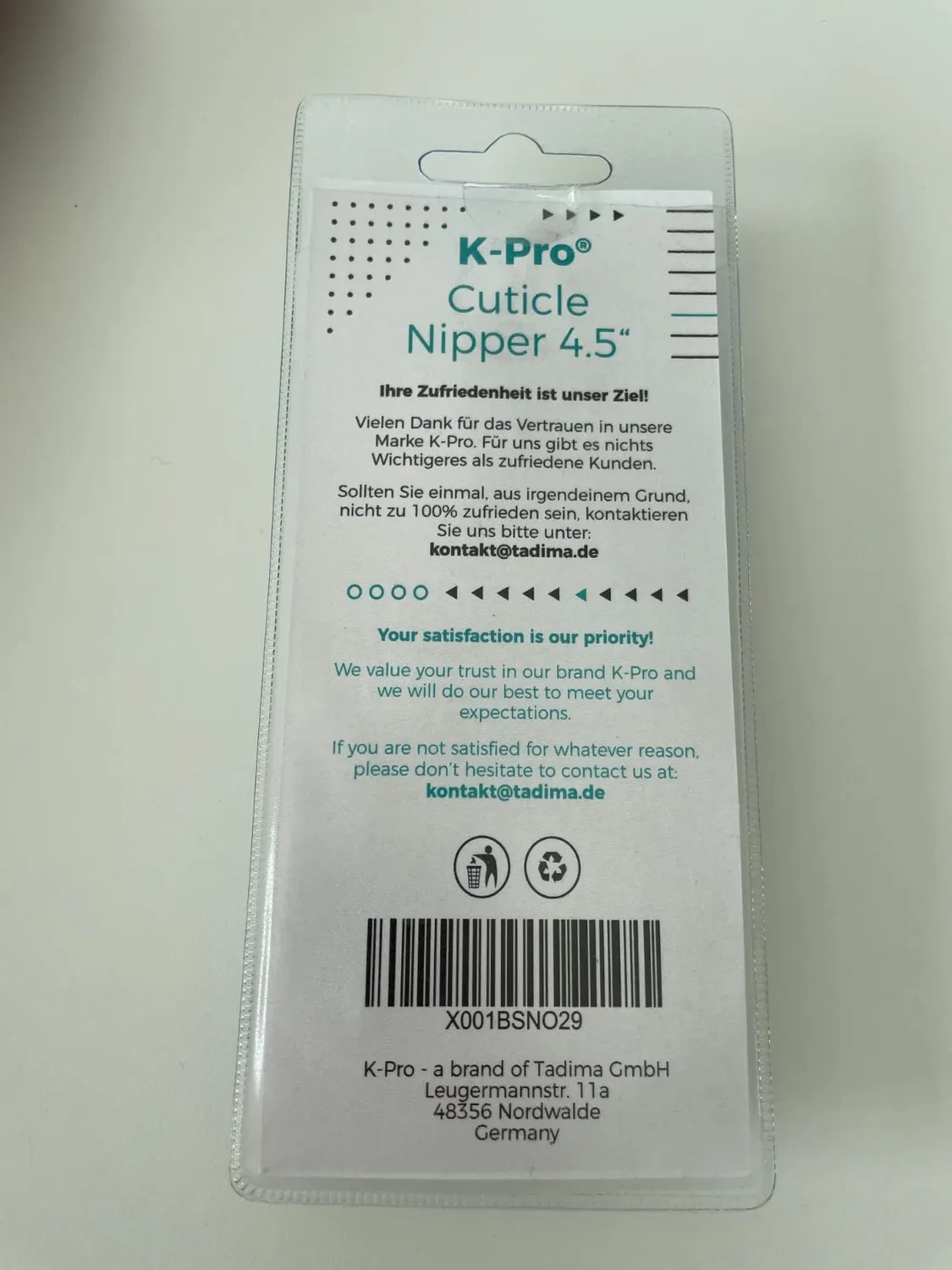 K-Pro Hautzange Edelstahl 12 cm für Hand und Fuß