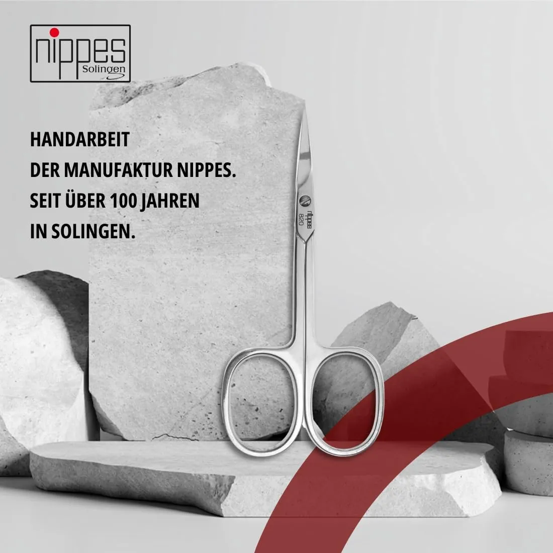 Nippes Solingen Hautschere Linkshänder 9 cm gebogen