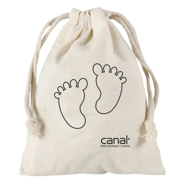 Canal Instrumente 8108-08 Geschenkbeutel Babyfüße 15x20 cm Baumwolle