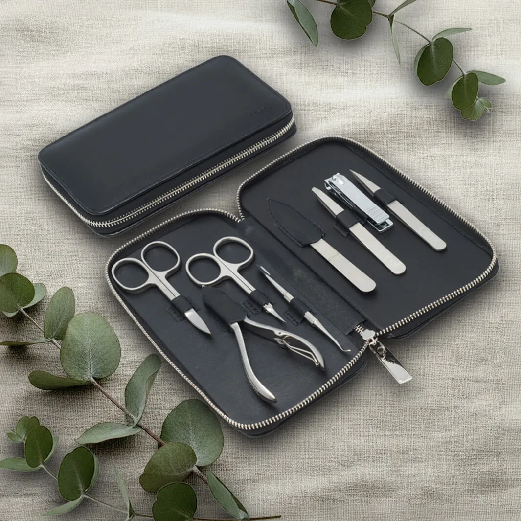 Canal Maniküre-Set Leder 8-teilig Schwarz Nappa