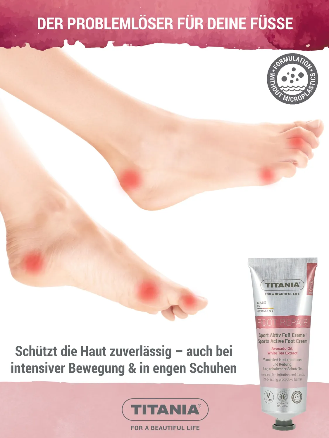 Titania Sport Aktiv Fußcreme 75 ml 2er Pack vegan