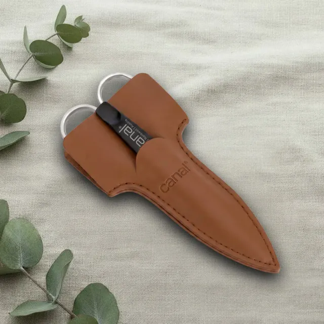 Canal Instrumente 5310 Scheren-Etui Leder Cognac 2-teilig