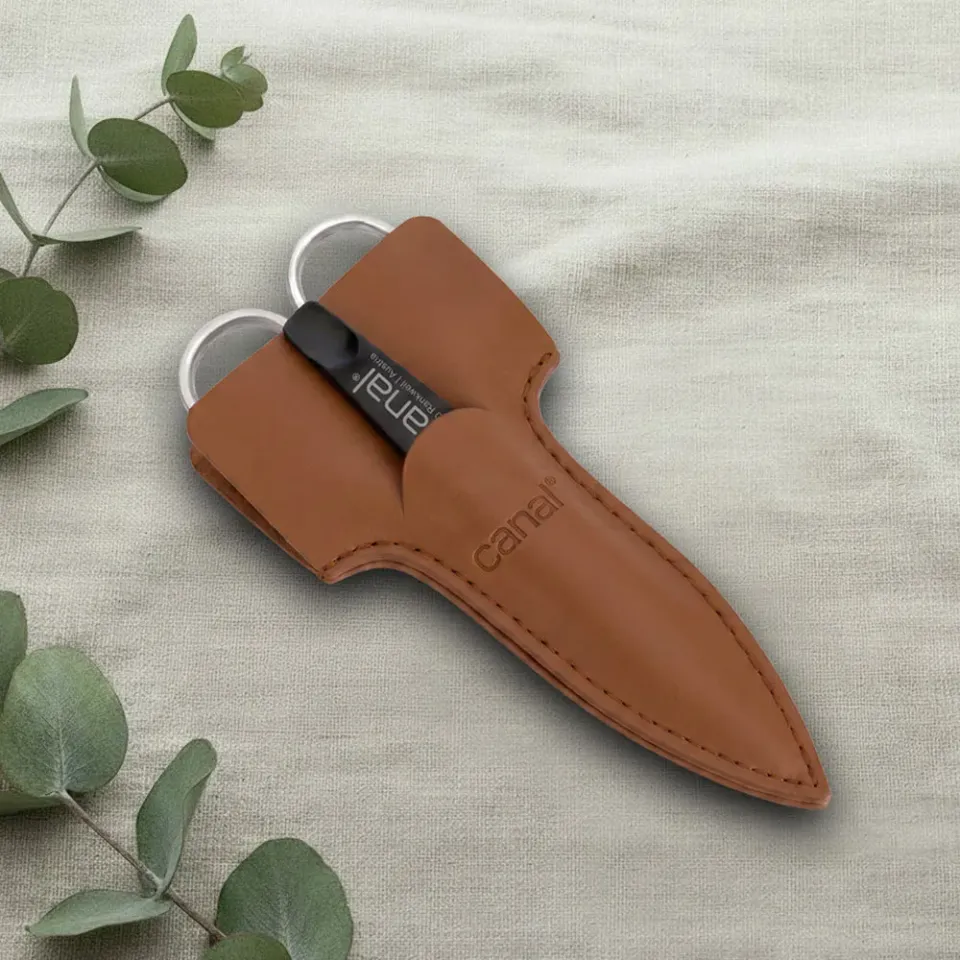 Canal Instrumente 5310 Scheren-Etui Leder Cognac 2-teilig