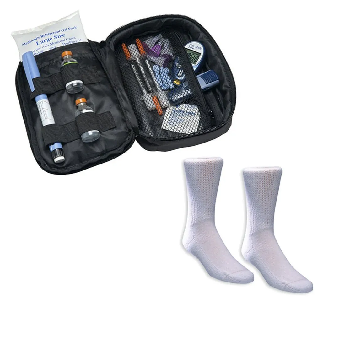 Medicool Organizer Tasche + Diasox Socken Schwarz