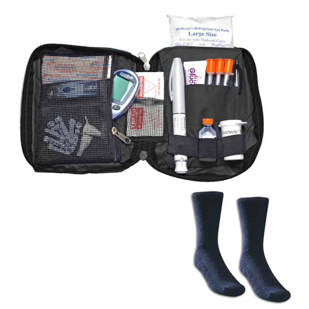 Medicool Dia-Pak Classic Kühltasche Set schwarz mit Socken