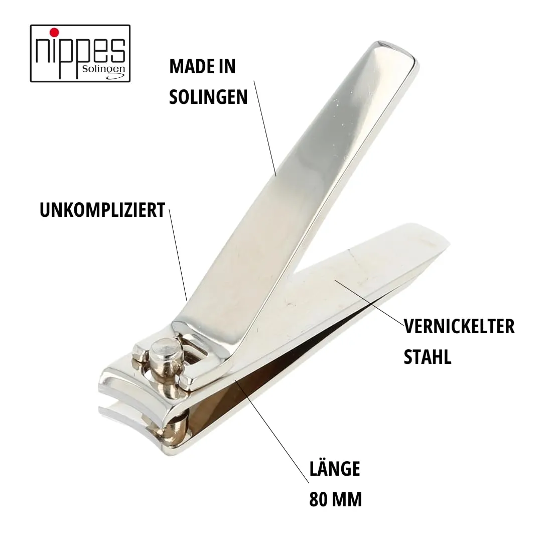 Nippes Solingen Classic Fuß-Nagelknipser 80mm vernickelt
