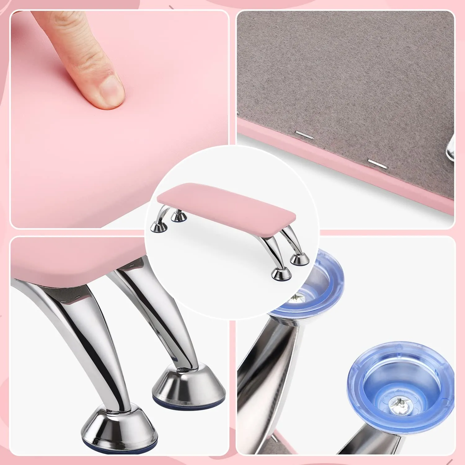 Noverlife Nagel-Armauflage Handkissen pink Mikrofaser 50cm