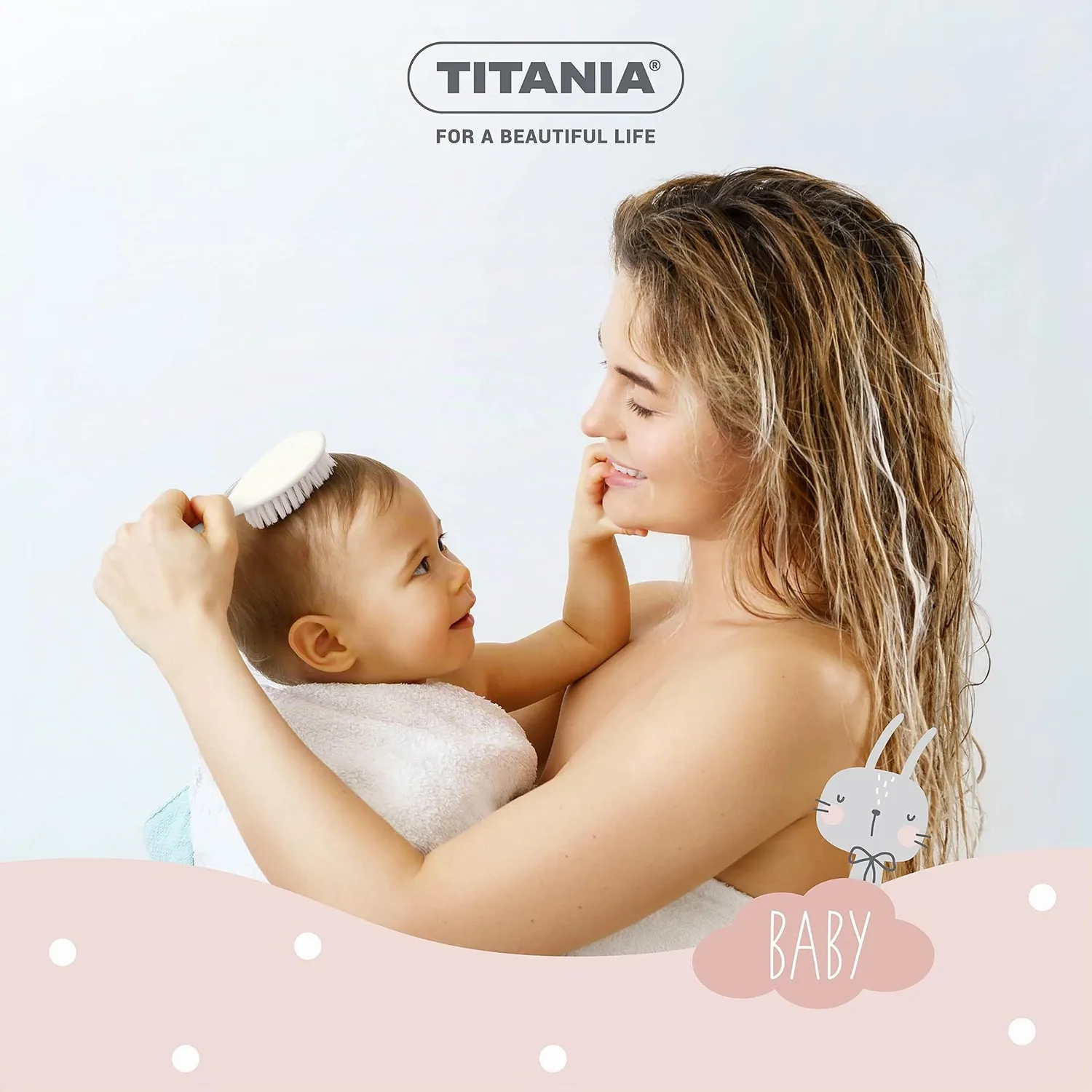 Titania Baby Haar Set 2-teilig Bürste Kamm weiß