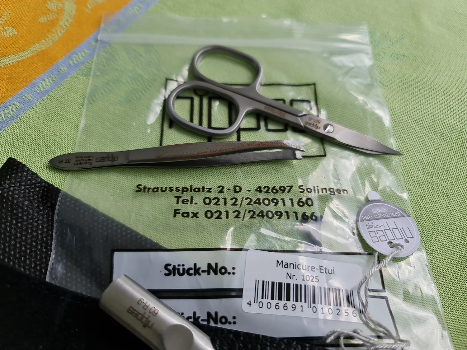 Nippes Solingen Leone Maniküre Set 3-tlg. Leder schwarz