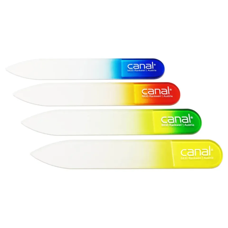 Canal Instrumente Hartglasfeile Nagelfeile 8 cm bunt