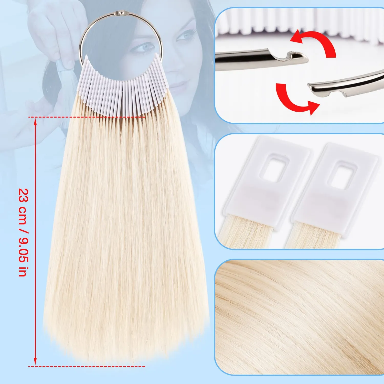Noverlife Echthaar Farbtest Ring 30 Stück Naturhaar