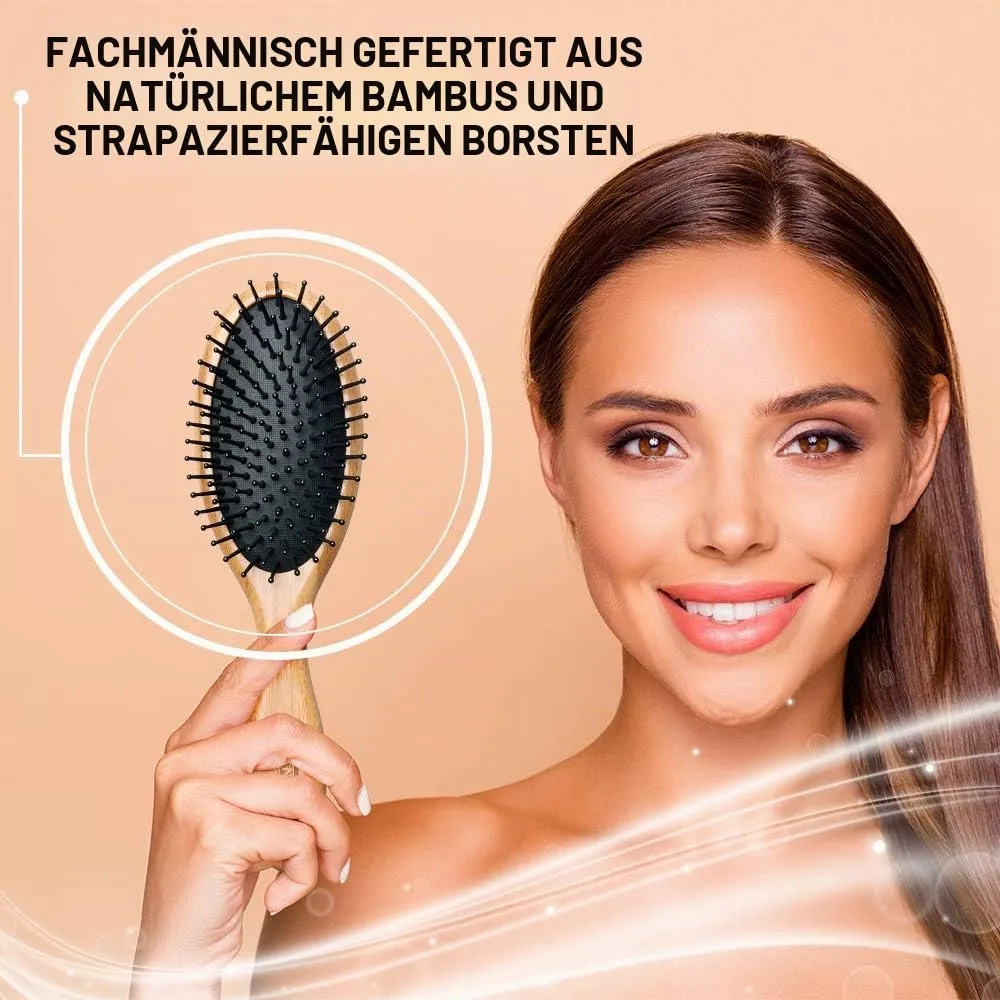 Titania Bambus Paddle Haarbürste 24 cm Holz entwirrend