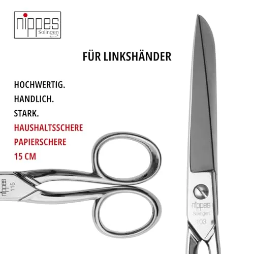 Nippes Solingen Linkshänder Haushaltschere 15 cm vernickelt