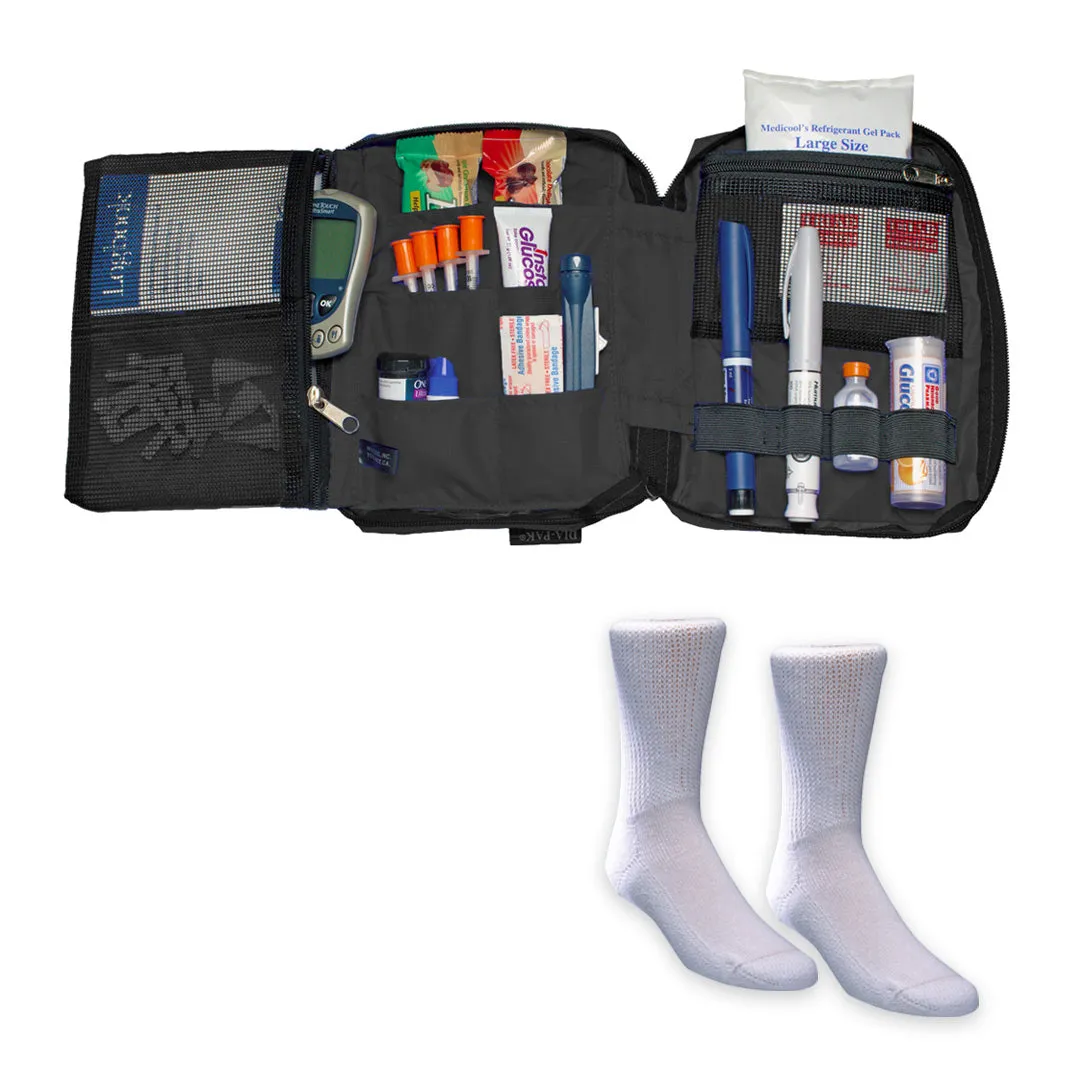 Medicool Dia-Pak Deluxe Insulintasche Schwarz + Socken M