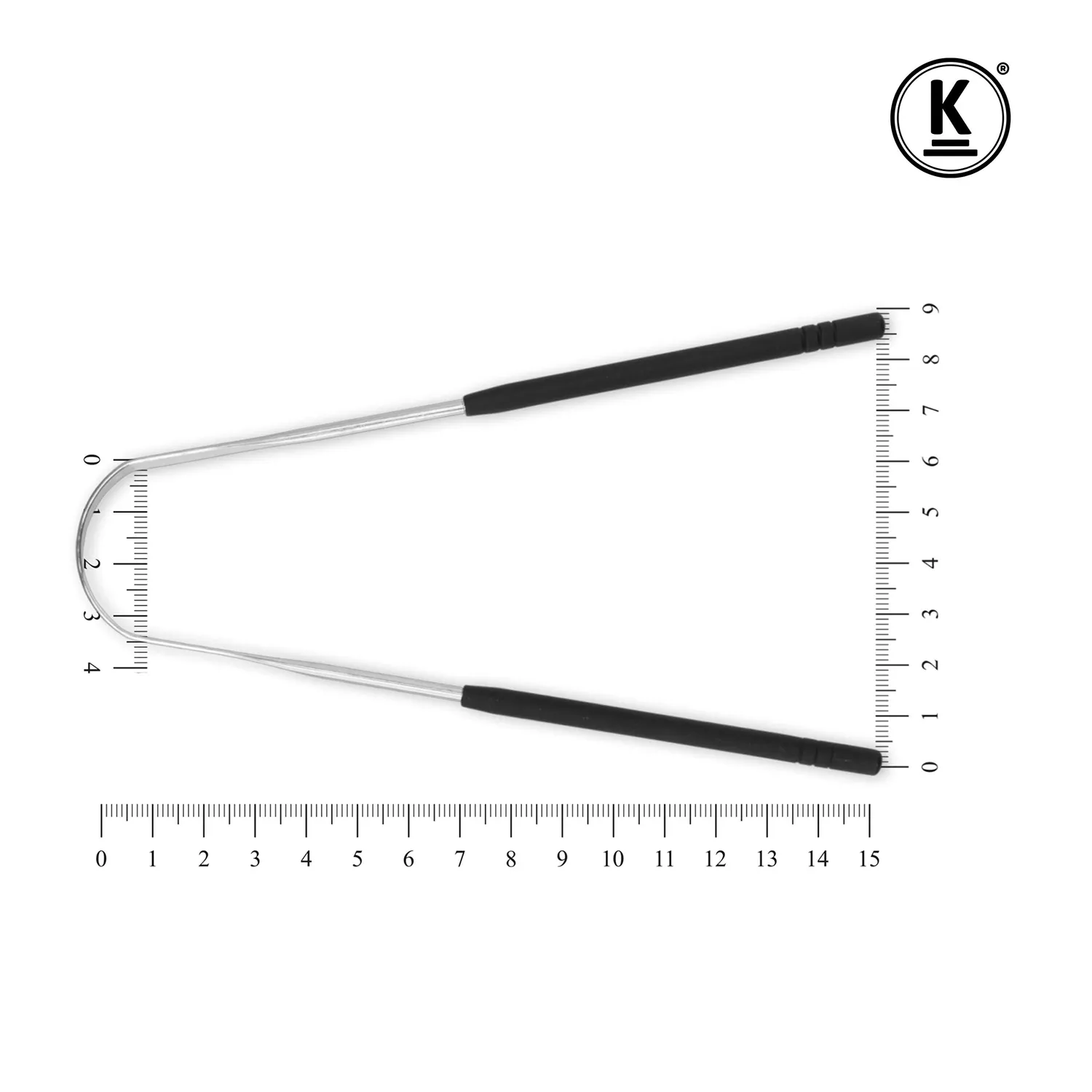 K-Pro Zungenschaber 2er Set Edelstahl Schwarz und Weiß