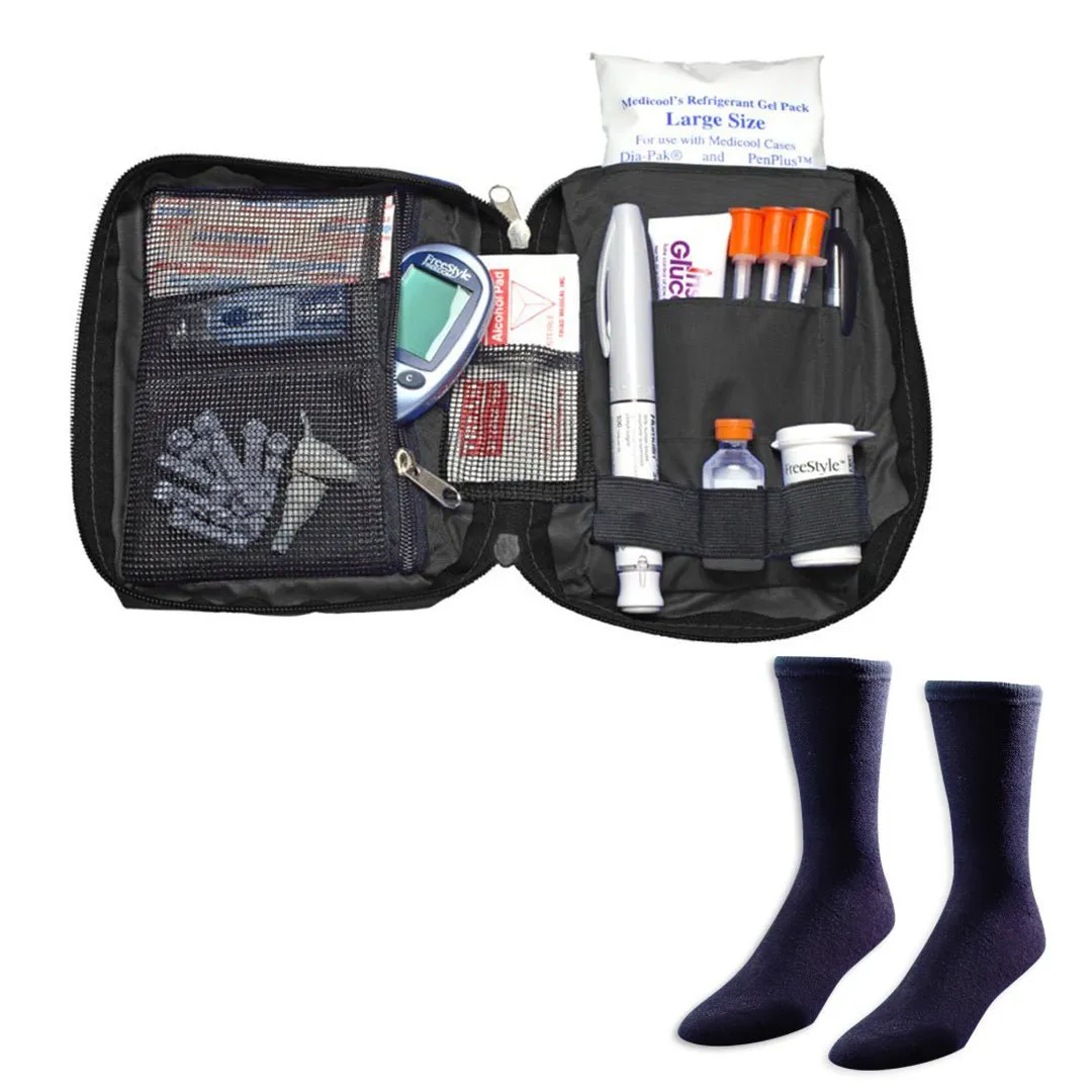 Medicool Dia-Pak Classic Kühltasche Schwarz mit Socken kühlend