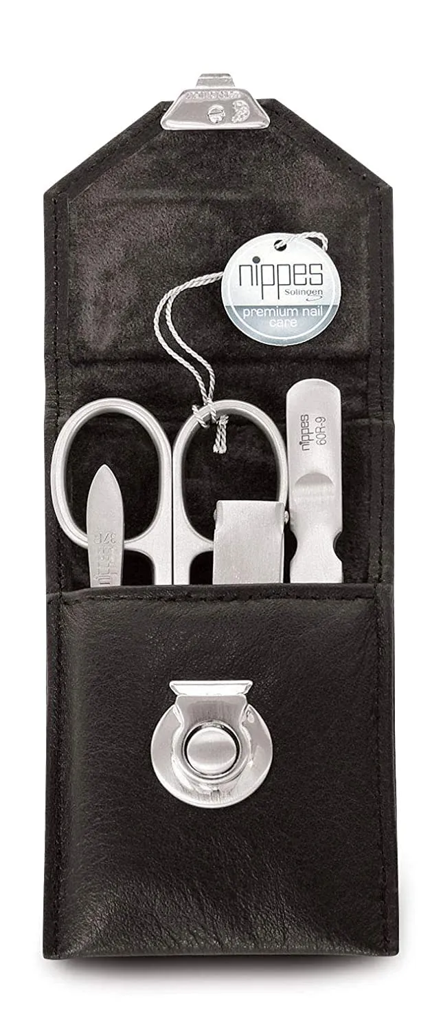 Nippes Solingen Locks Maniküre-Set 4-teilig Leder schwarz