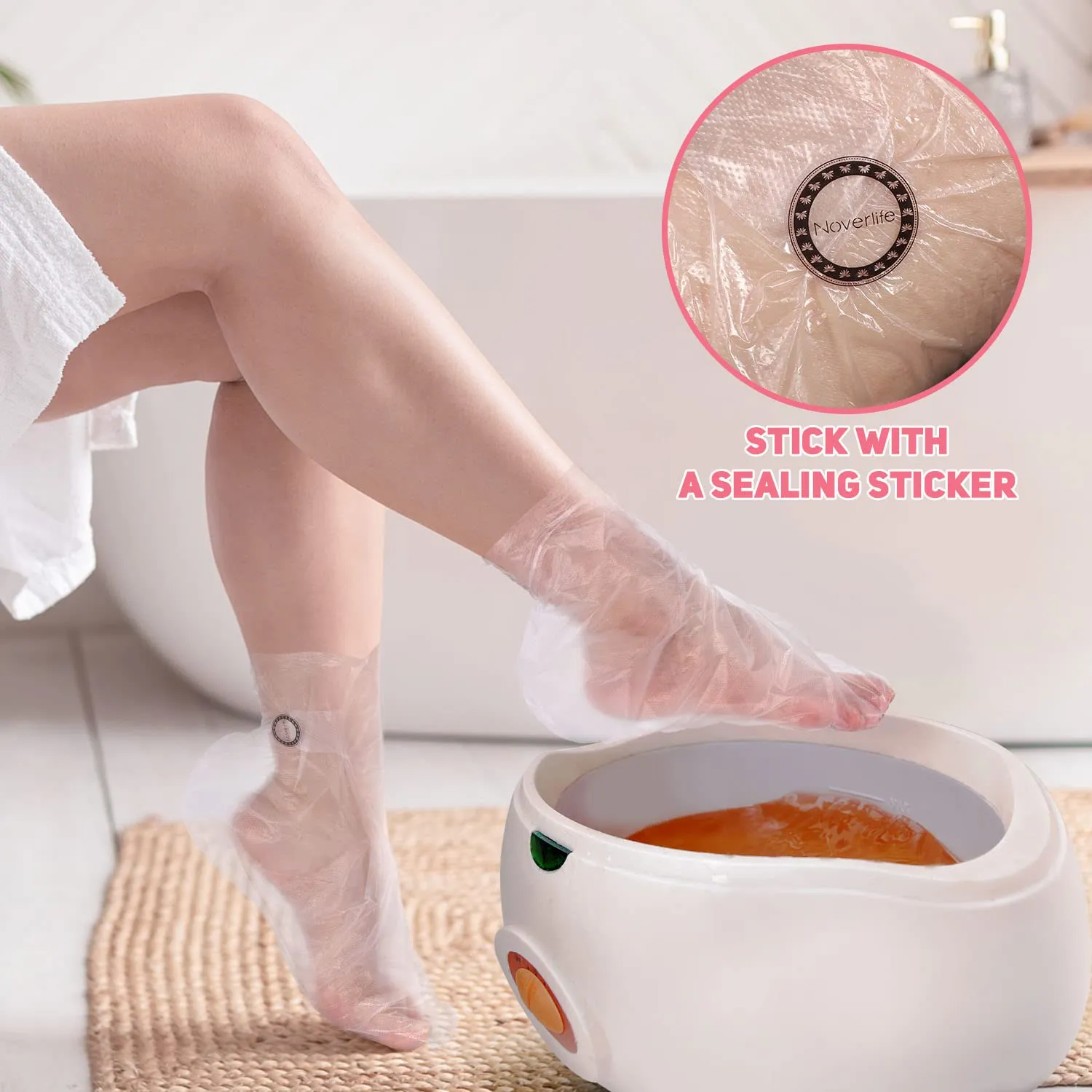 Noverlife Paraffin Einweg-Füßlinge transparent 200 Stück