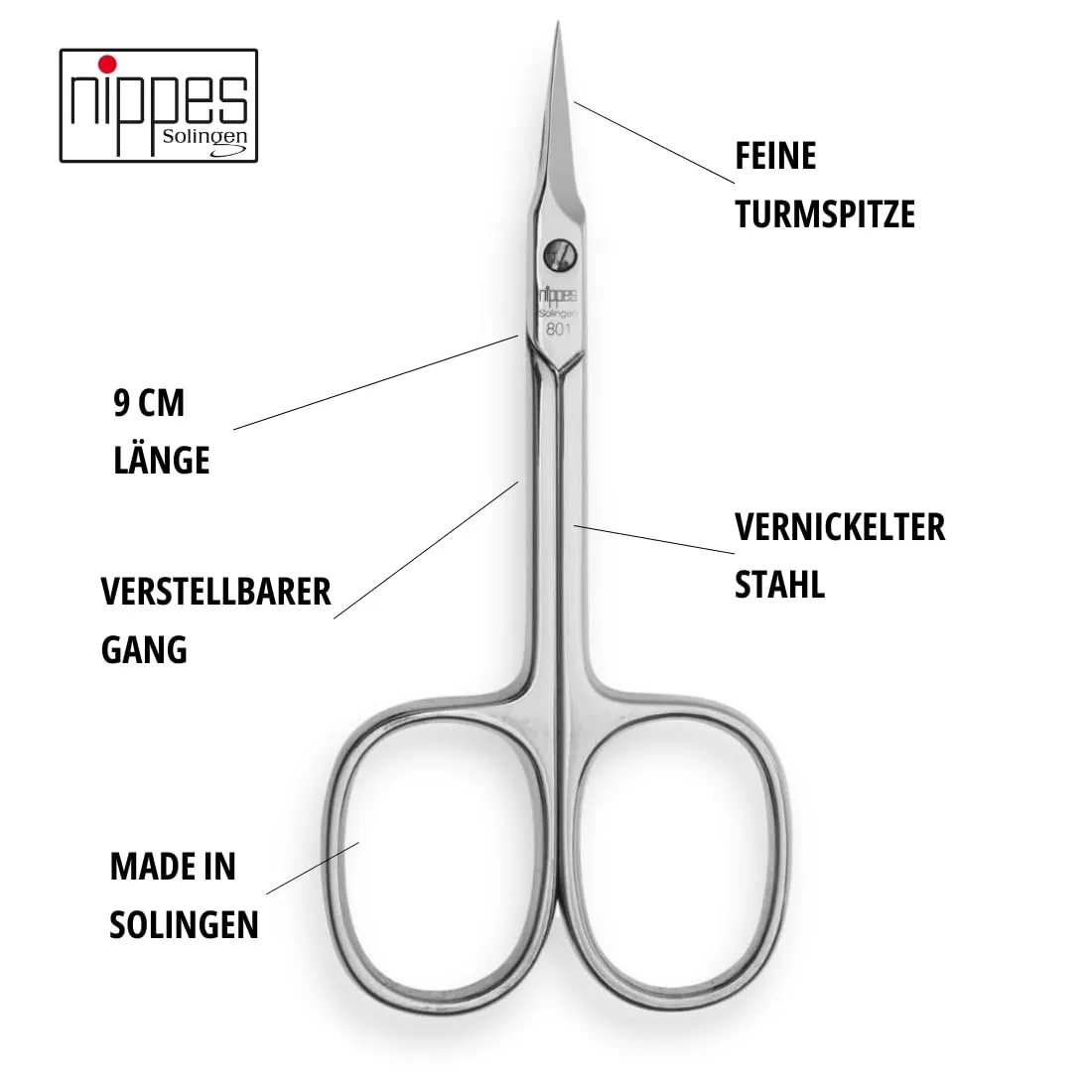Nippes Solingen Classic Nagelhautschere 9 cm Turmspitze