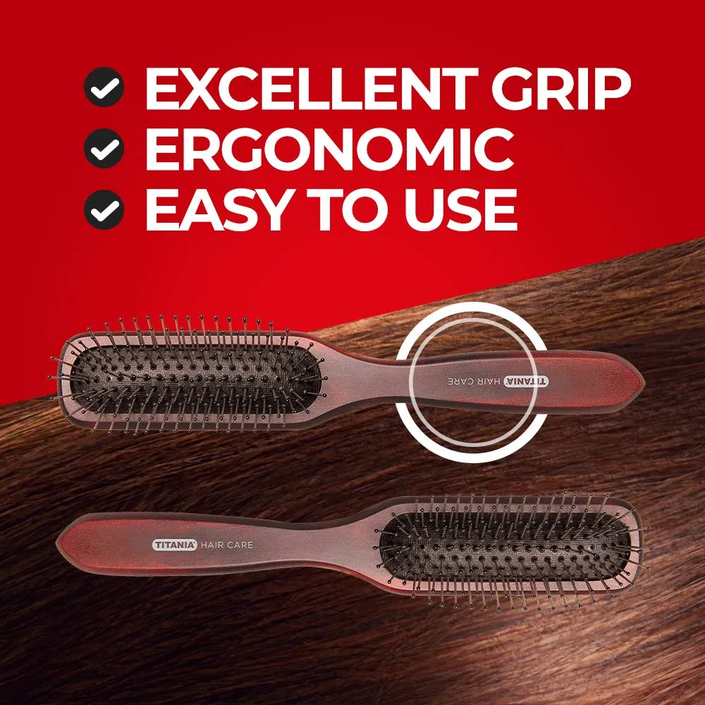 Titania Hair Massagebürste oval groß Holz braun