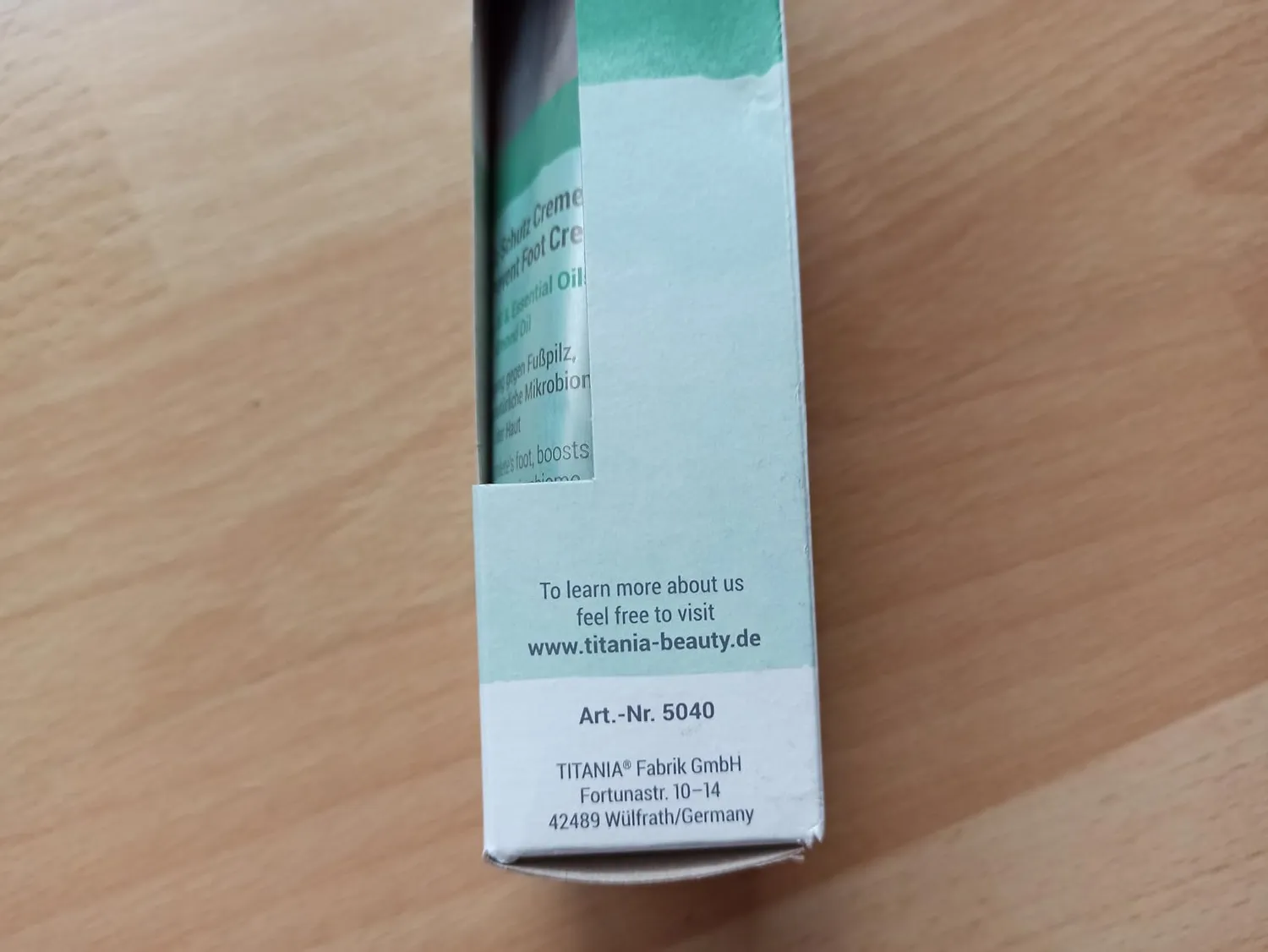 Titania Fußpilz Schutz Creme Fußcreme 75ml Teebaumöl