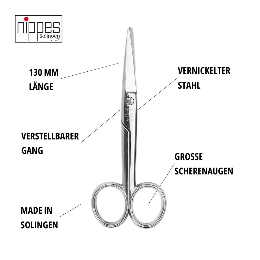 Nippes Solingen Verbandschere 13 cm Edelstahl gerade Spitze