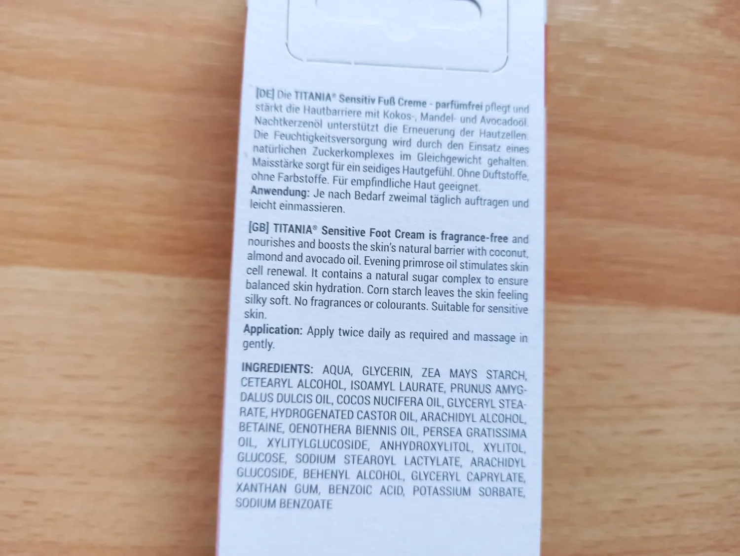 Titania Sensitiv Fußcreme 100 ml parfümfrei vegan