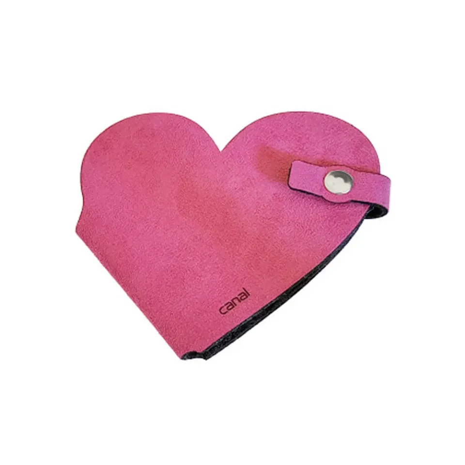 Canal Maniküre-Etui Herz Filz leer rosa für 3 Teile