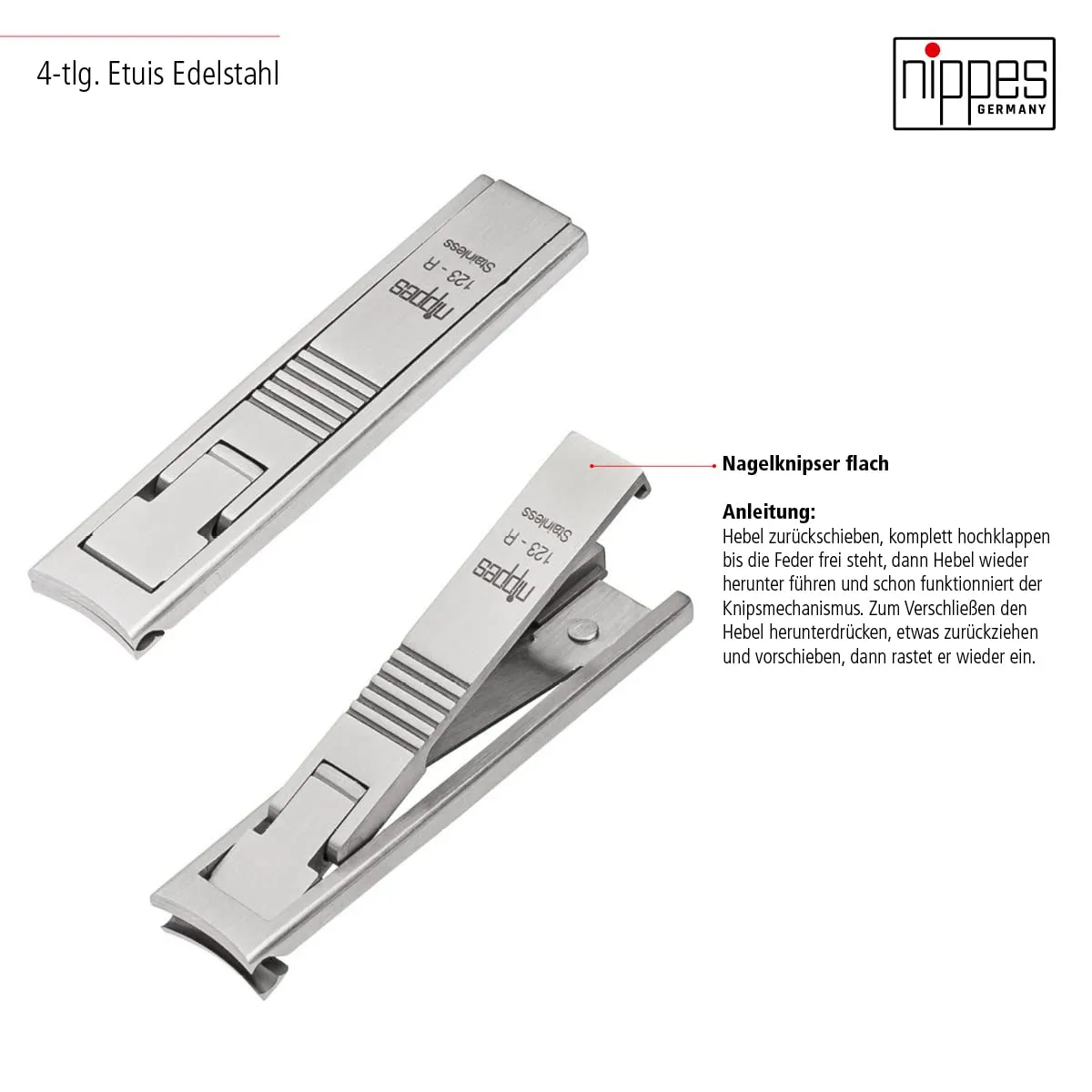 Nippes Solingen Locks Maniküre-Set 4-teilig Leder schwarz
