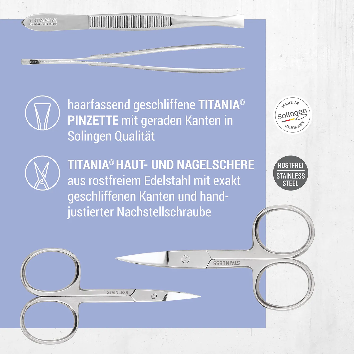 Titania Maniküre Set 10-teilig Lederetui Nägel
