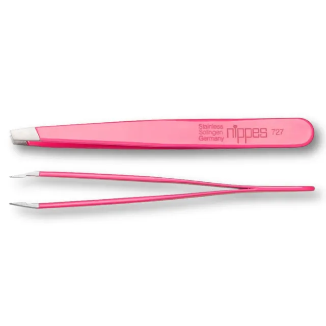 Nippes Solingen Classic Pinzette schräg Pink 9,5 cm rostfrei