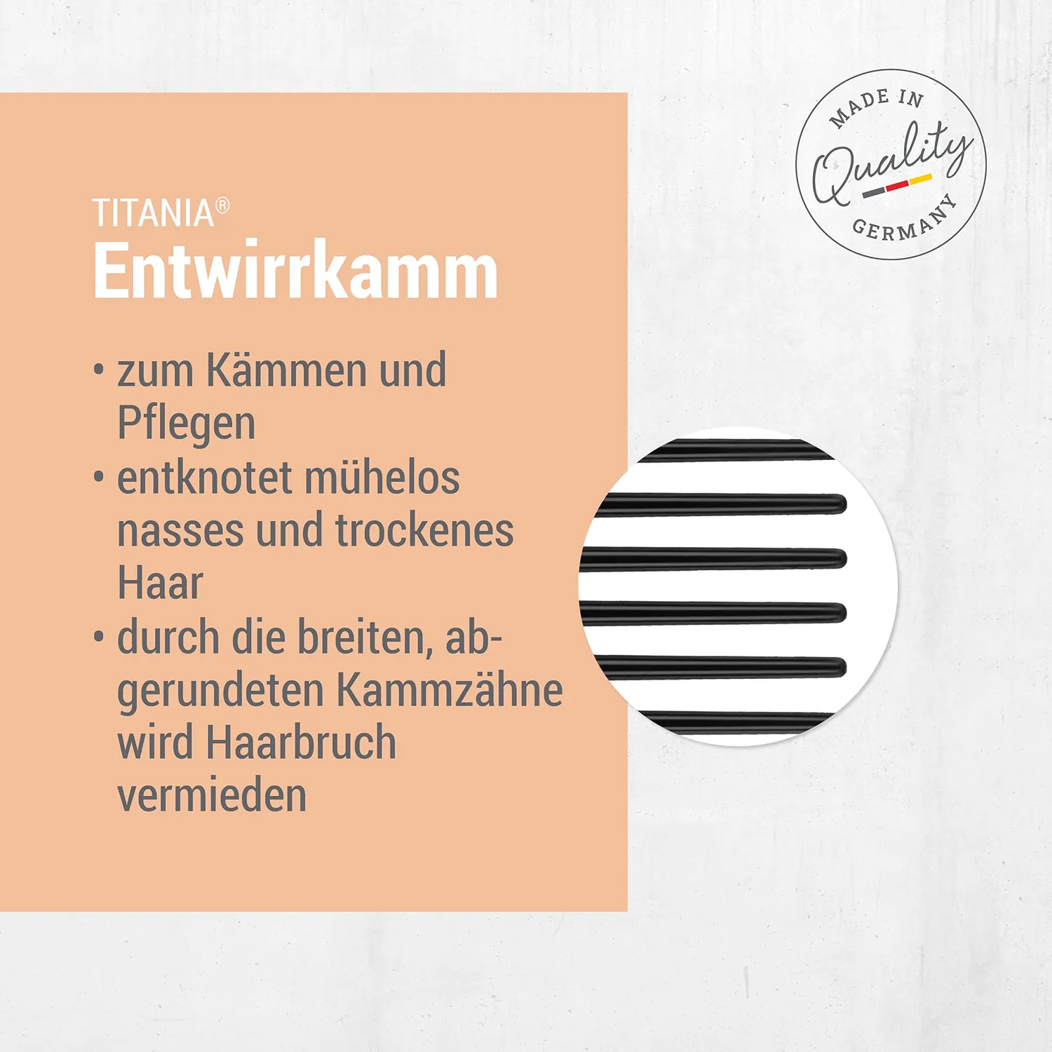 Titania Afrokamm Lockenkamm schwarz grobzinkig