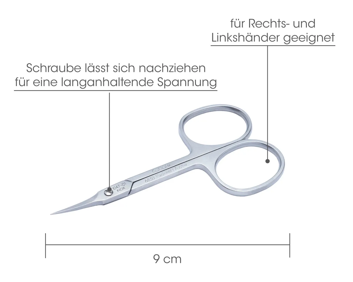 Canal Instrumente Hautschere gebogen Nagelhautschere 9 cm rostfrei