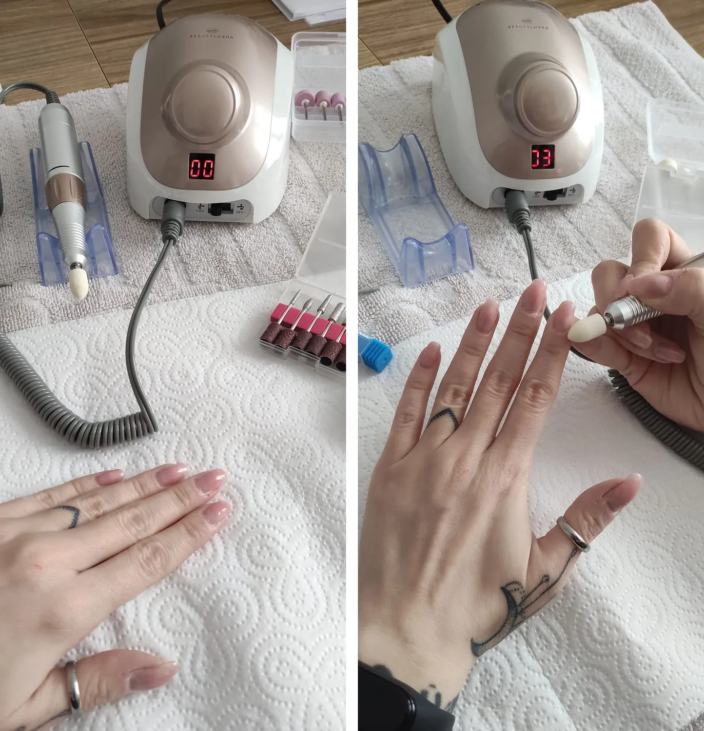 Beautylushh Nagelfräser Set elektrisch Gold 166-teilig LCD