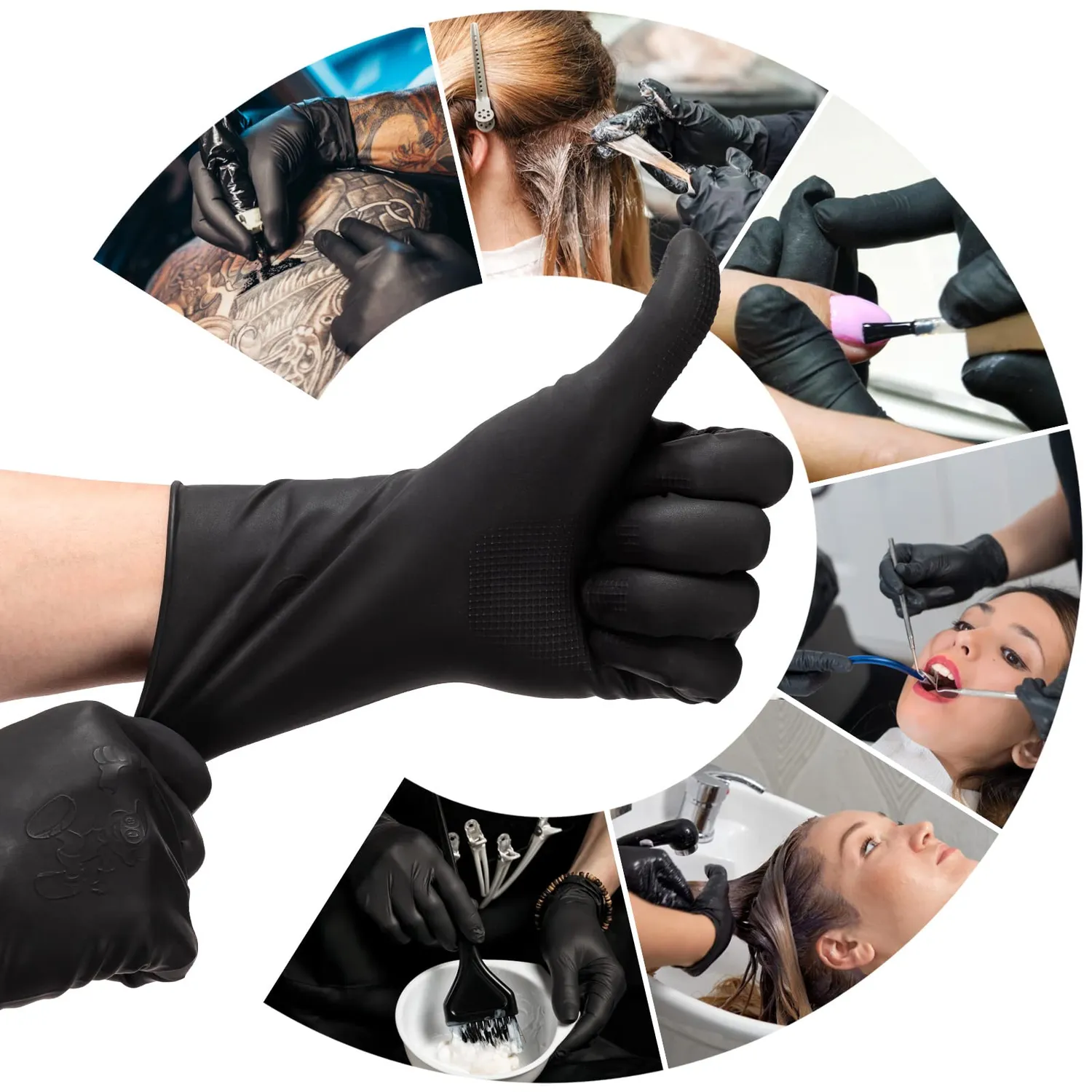 Noverlife Färbehandschuhe Latex Schwarz Gr L 5 Paar