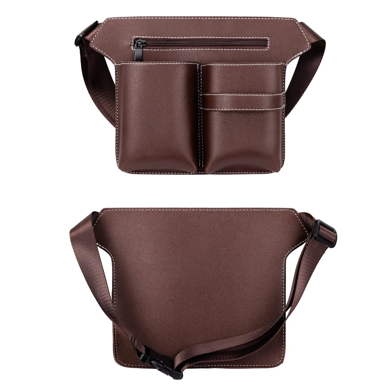Noverlife Scherentasche PU-Leder Braun mit Gürtel 6 Taschen