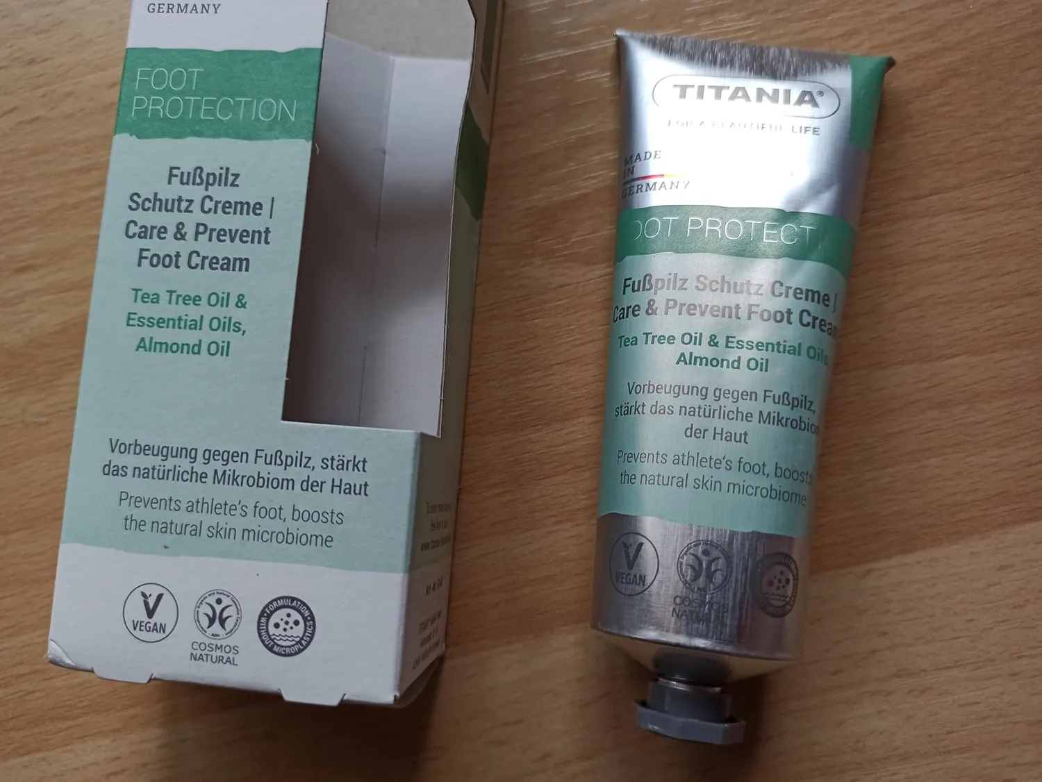 Titania Fußpilz Schutz Creme Fußcreme 75ml Teebaumöl