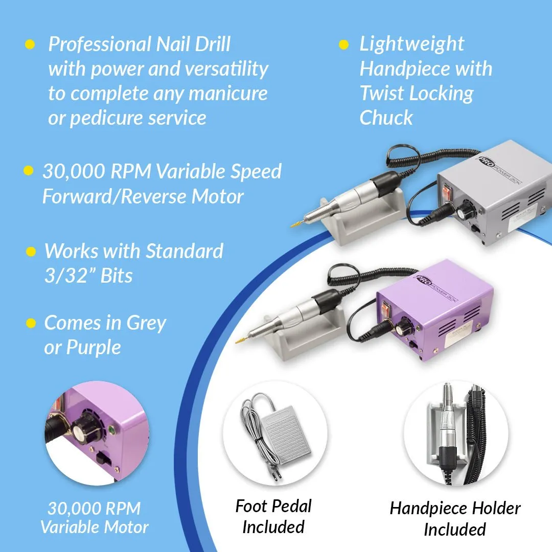 Medicool Pro Power 30K Elektrische Nagelfeile Lila Bit Kit 1 Set