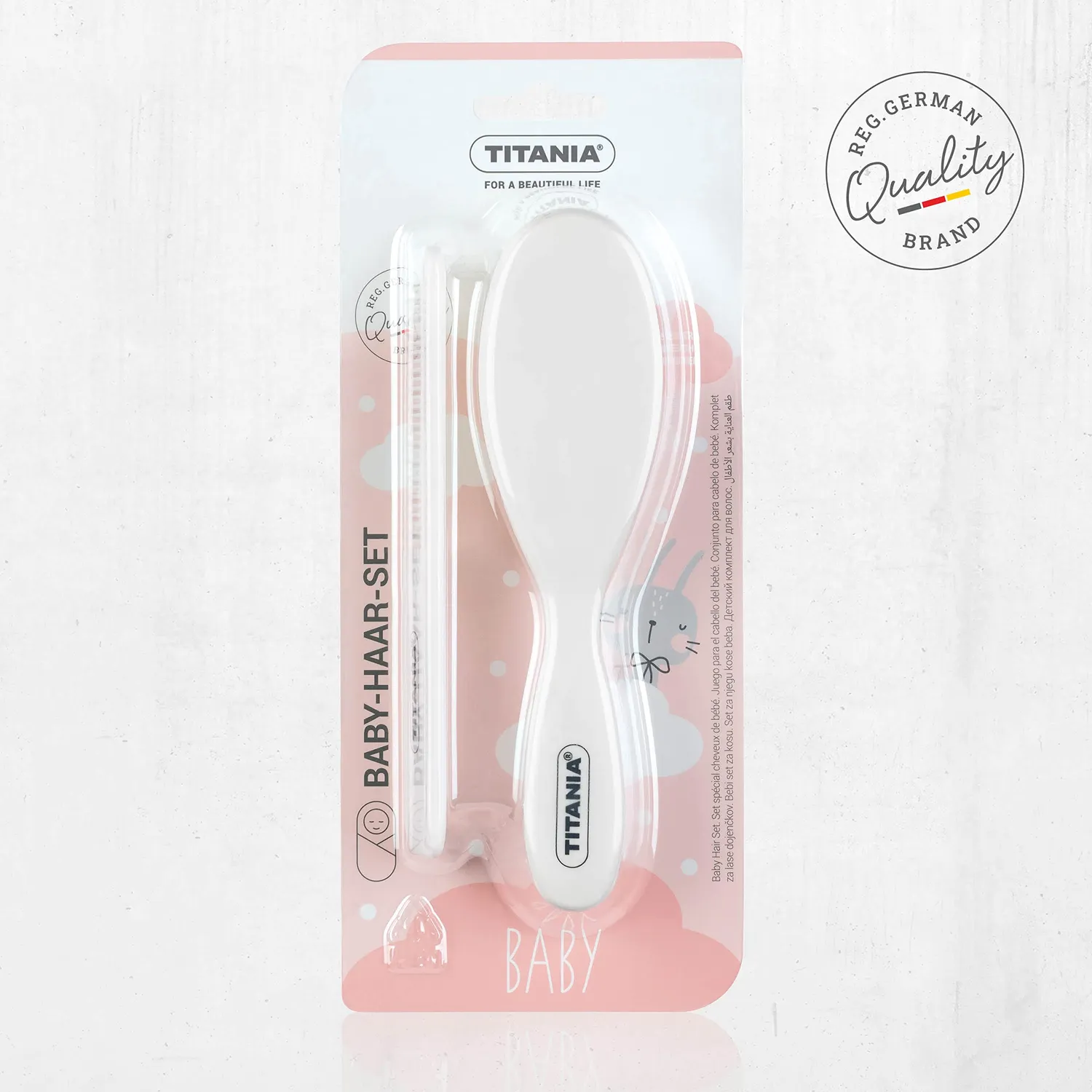 Titania Baby Haar Set 2-teilig Bürste Kamm weiß
