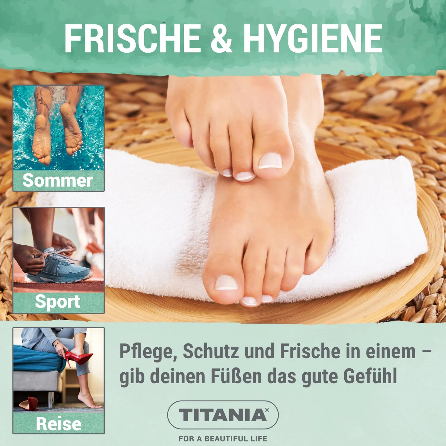Titania Fußspray 150 ml Teebaumöl vegan mikroplastikfrei