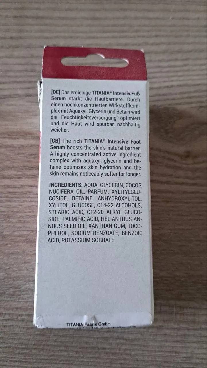 Titania Intensiv Fußserum 30 ml Kokosöl vegan