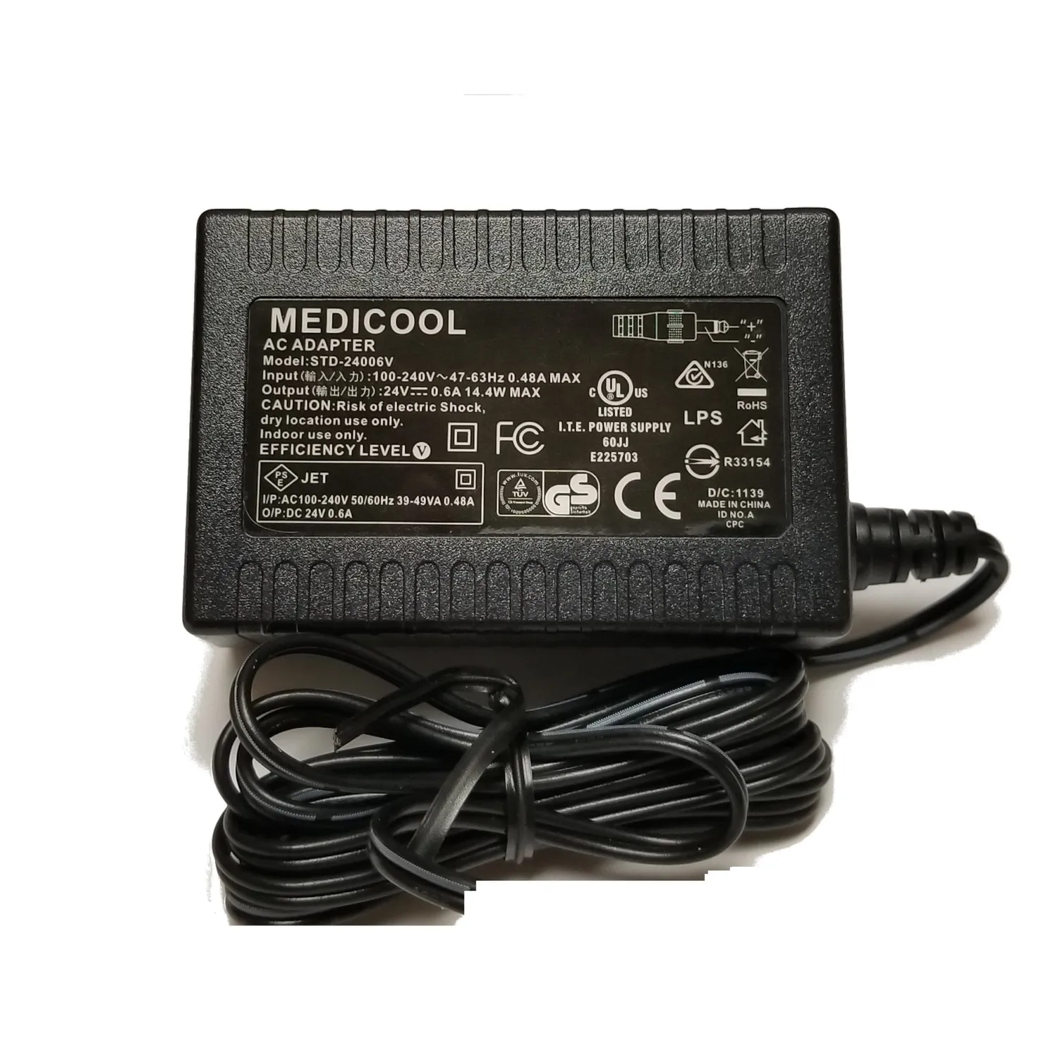 Medicool Netzteil 24V 0.6A mit UK- und AU-Adaptern