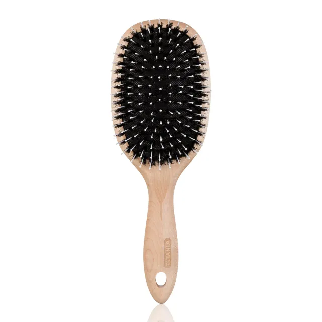 Titania Hair Nature Paddle Haarbürste Ahorn 25 cm Naturborsten
