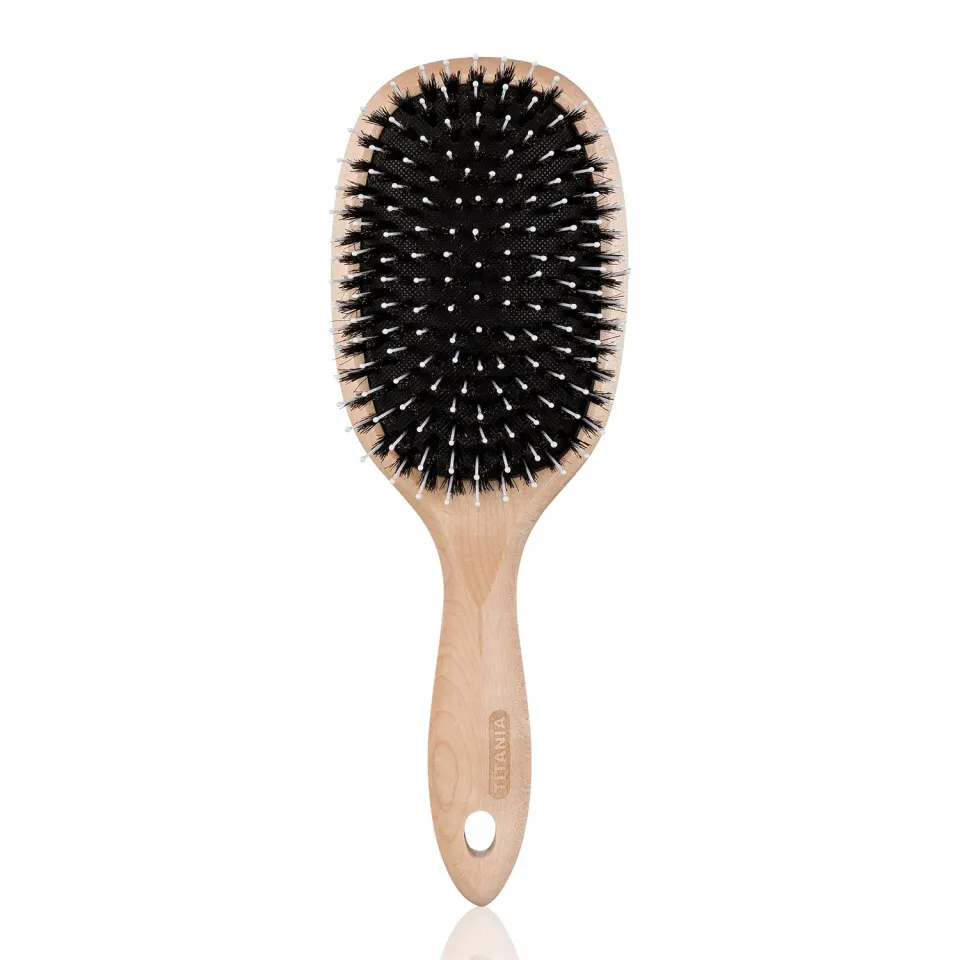 Titania Hair Nature Paddle Haarbürste Ahorn 25 cm Naturborsten