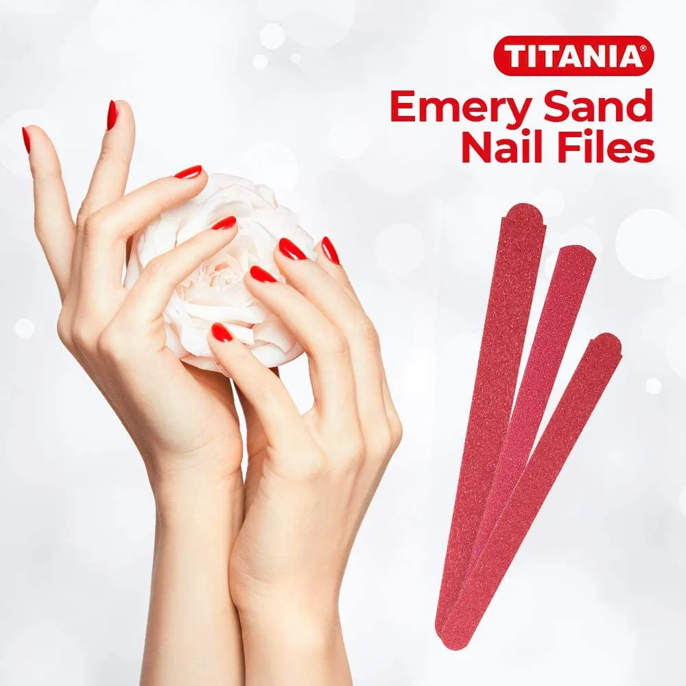 Titania Sand-Nagelfeilen Holz 12 cm 10er Pack grob fein